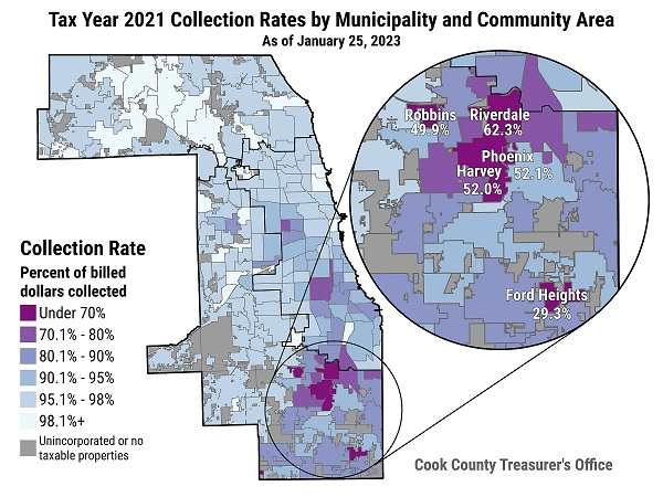 map of collection rates